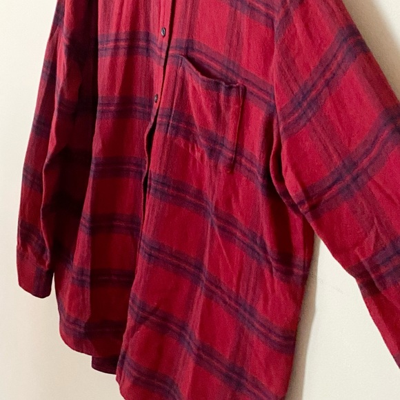 Madewell Flannel Oversized Ex-Boyfriend Shirt in Windowpane - Picture 9 of 16